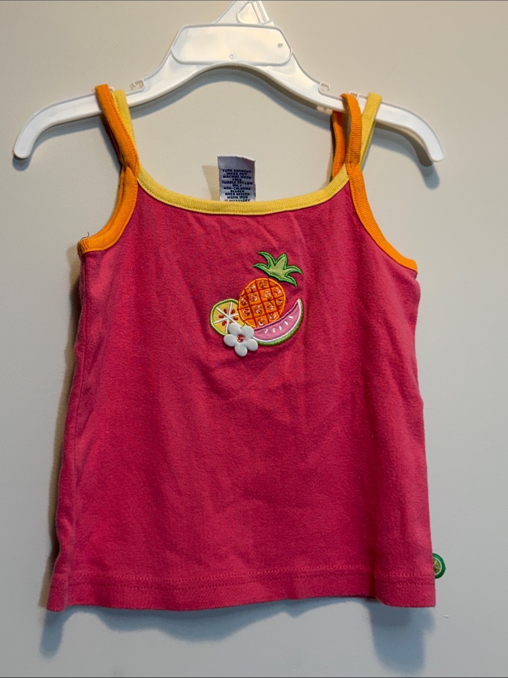 Gymboree Pink Fruit Patch Tank with Yellow & Orange Trim